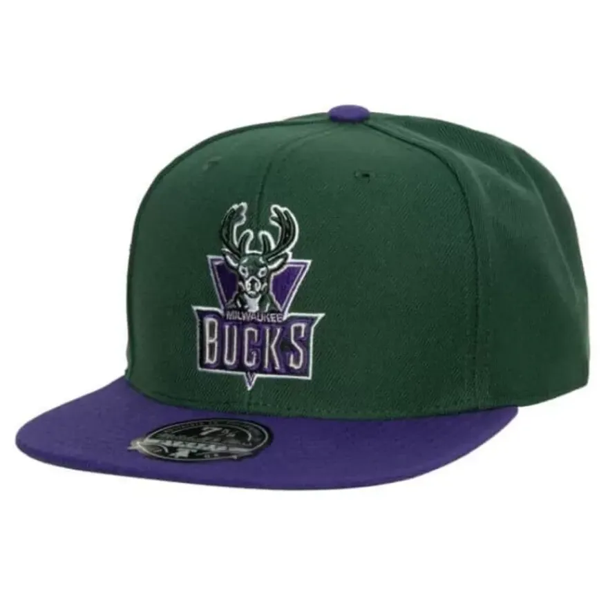 Mitchell & Ness Fitted-Team 2 Tone 2.0 Fitted Hwc Milwaukee Bucks