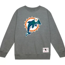 Mitchell & Ness Hoodies & Sweatshirts-Team Basic 3 Crew Miami Dolphins