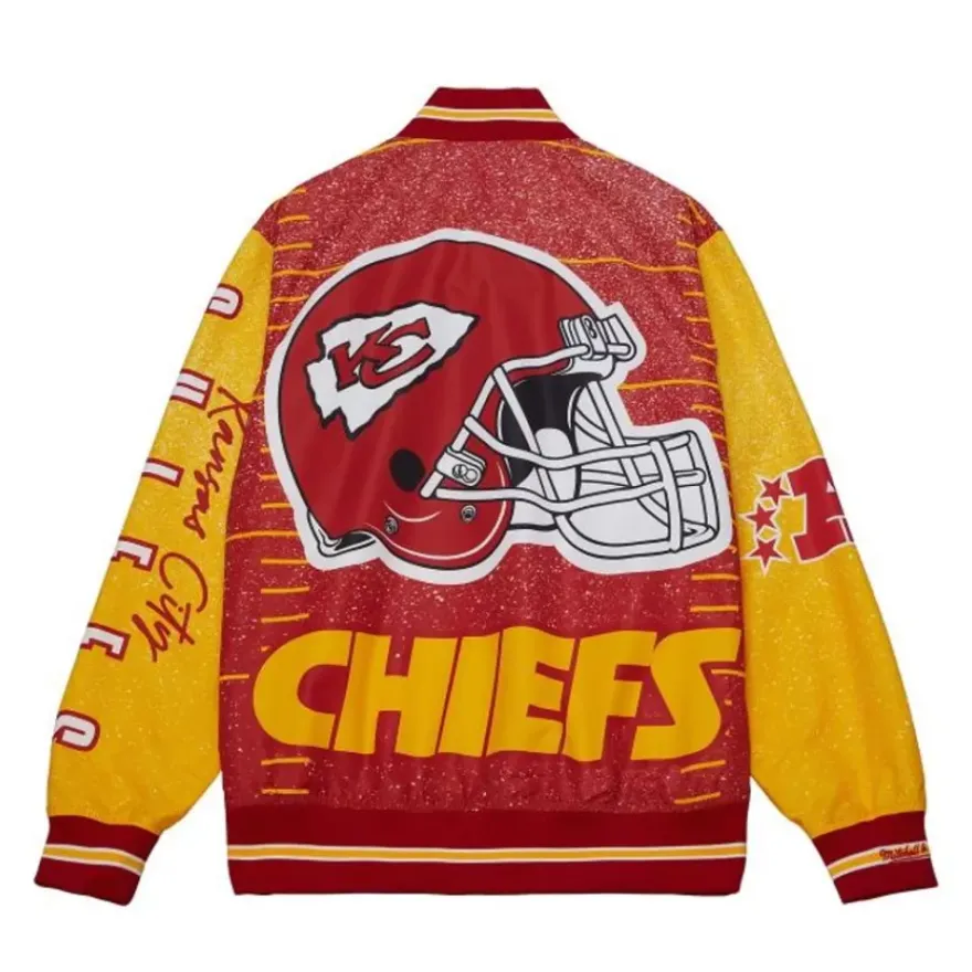 Mitchell & Ness Jackets & Outerwear-Team Burst Warm Up Jacket Kansas City Chiefs