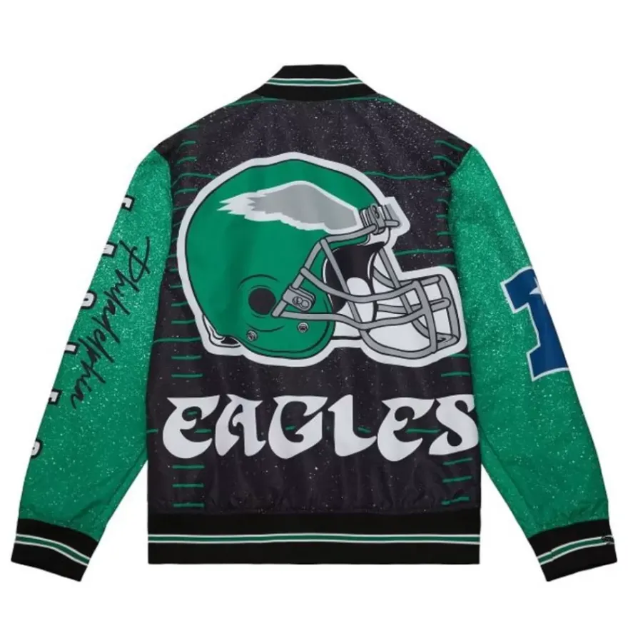 Mitchell & Ness Jackets & Outerwear-Team Burst Warm Up Jacket Philadelphia Eagles