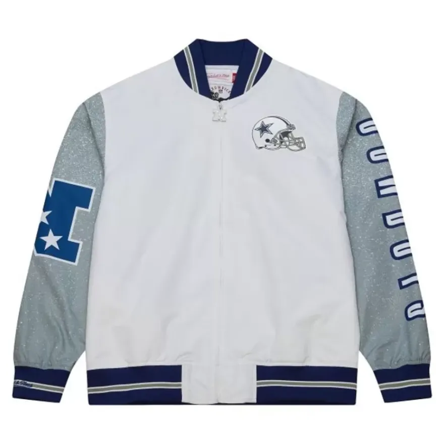 Mitchell & Ness Jackets & Outerwear-Team Burst Warm Up Jacket Dallas Cowboys