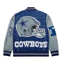 Mitchell & Ness Jackets & Outerwear-Team Burst Warm Up Jacket Dallas Cowboys