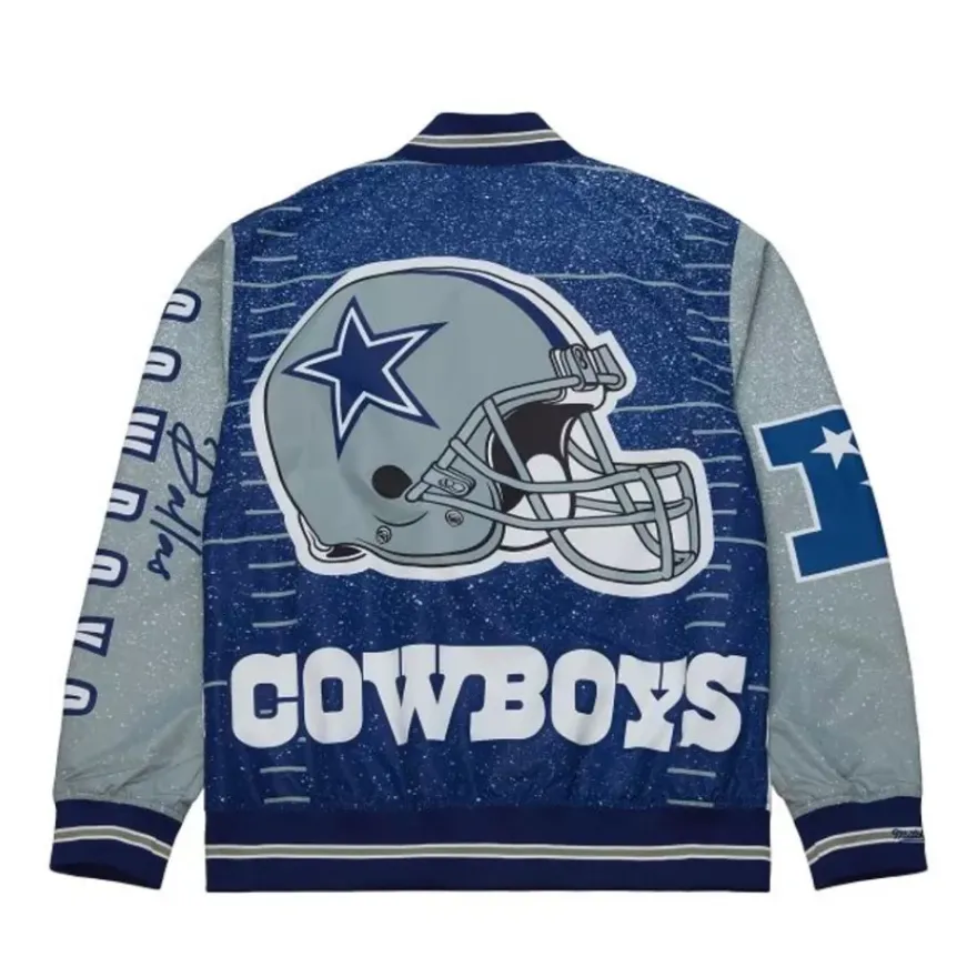 Mitchell & Ness Jackets & Outerwear-Team Burst Warm Up Jacket Dallas Cowboys