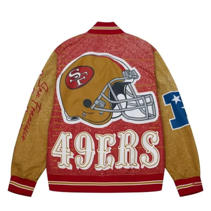 Mitchell & Ness Jackets & Outerwear-Team Burst Warm Up Jacket San Francisco 49Ers