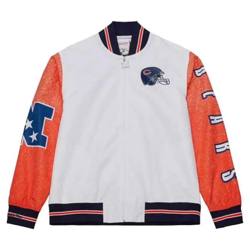 Mitchell & Ness Jackets & Outerwear-Team Burst Warm Up Jacket Chicago Bears
