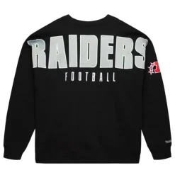 Mitchell & Ness Hoodies & Sweatshirts-Team First Satin Fleece Crew Oakland Raiders