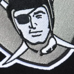 Mitchell & Ness Hoodies & Sweatshirts-Team First Satin Fleece Crew Oakland Raiders