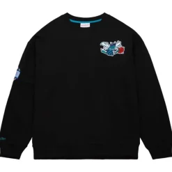 Mitchell & Ness Hoodies & Sweatshirts-Team First Satin Fleece Crew Charlotte Hornets