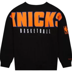 Mitchell & Ness Hoodies & Sweatshirts-Team First Satin Fleece Crew New York Knicks