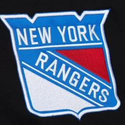 Mitchell & Ness Hoodies & Sweatshirts-Team First Satin Fleece Crew Current Logo New York Rangers
