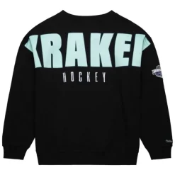 Mitchell & Ness Hoodies & Sweatshirts-Team First Satin Fleece Crew Current Logo Seattle Kraken
