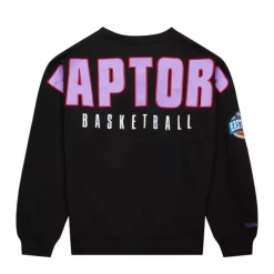 Mitchell & Ness Hoodies & Sweatshirts-Team First Satin Fleece Crew Toronto Raptors