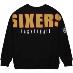 Mitchell & Ness Hoodies & Sweatshirts-Team First Satin Fleece Crew Philadelphia 76Ers