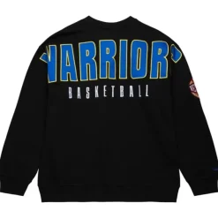 Mitchell & Ness Hoodies & Sweatshirts-Team First Satin Fleece Crew Golden State Warriors