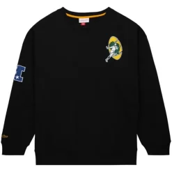 Mitchell & Ness Hoodies & Sweatshirts-Team First Satin Fleece Crew Green Bay Packers