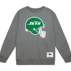 Mitchell & Ness Hoodies & Sweatshirts-Team Helmet 2 Crew New York Jets