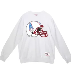 Mitchell & Ness Hoodies & Sweatshirts-Team Helmet Crew Houston Oilers