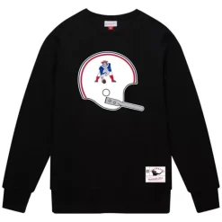 Mitchell & Ness Hoodies & Sweatshirts-Team Helmet Crew New England Patriots
