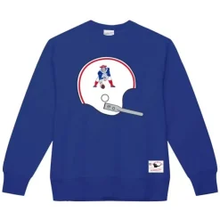 Mitchell & Ness Hoodies & Sweatshirts-Team Helmet Crew New England Patriots