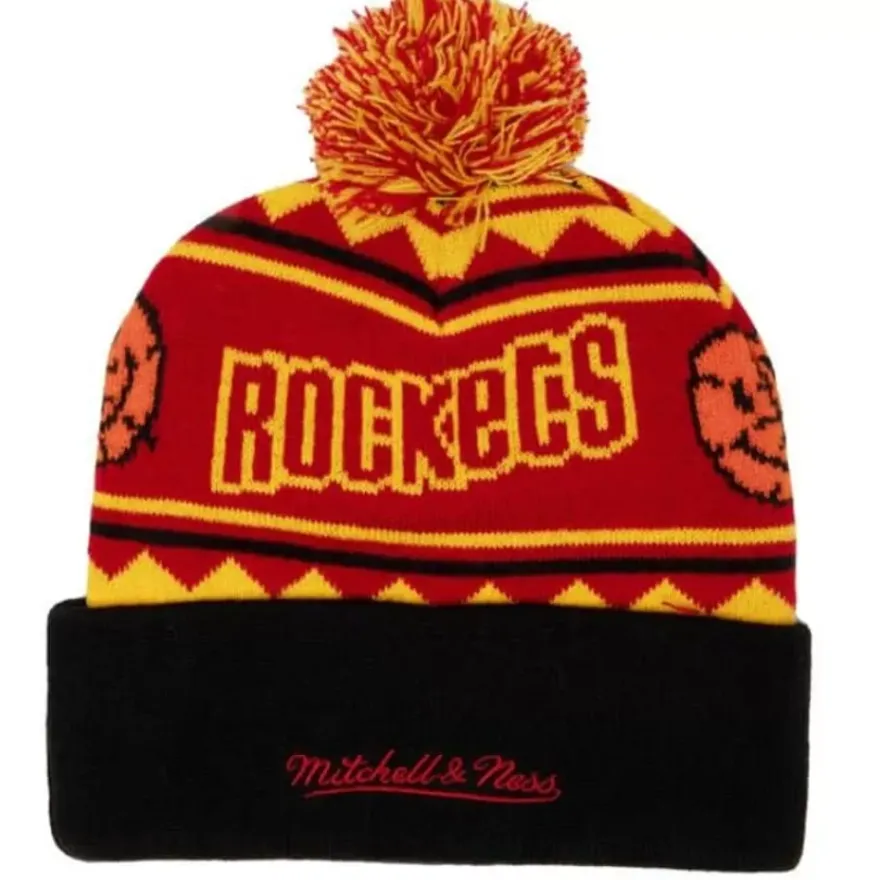 Mitchell & Ness Knit-Team Isle Pom Beanie Hwc Houston Rockets