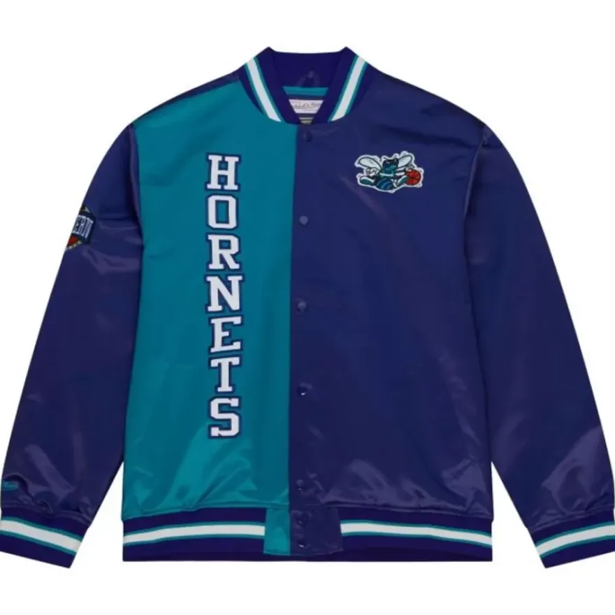 Mitchell & Ness Jackets & Outerwear-Team Og 2.0 Lightweight Satin Jacket Charlotte Hornets