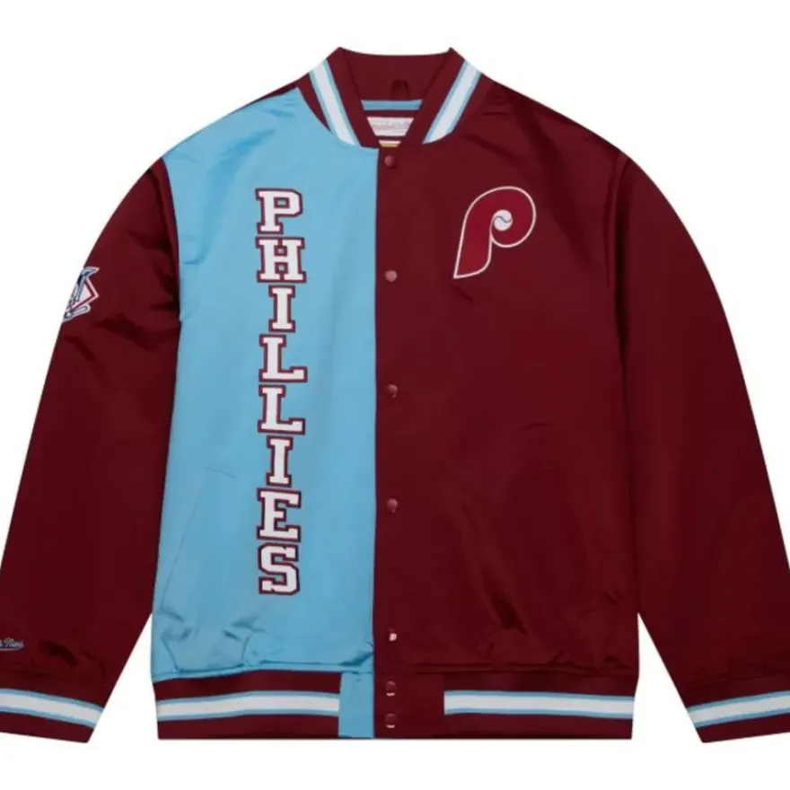 Mitchell & Ness Jackets & Outerwear-Team Og 2.0 Lightweight Satin Jacket Philadelphia Phillies