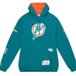 Mitchell & Ness Hoodies & Sweatshirts-Team Origins Fleece Hoody Miami Dolphins