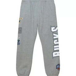 Mitchell & Ness Pants-Team Origins Fleece Pant Milwaukee Bucks