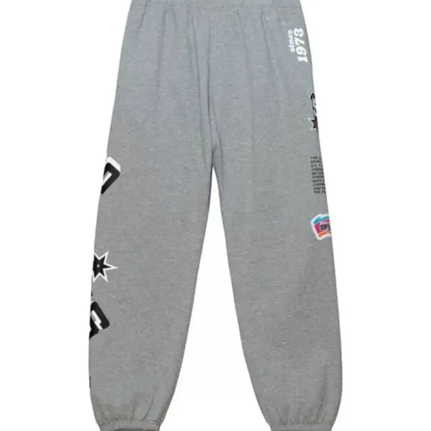 Mitchell & Ness Pants-Team Origins Fleece Pant San Antonio Spurs