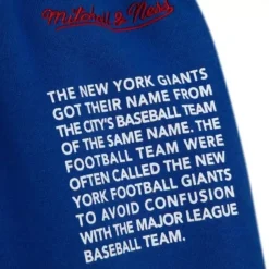 Mitchell & Ness Shorts-Team Origins Fleece Short New York Giants