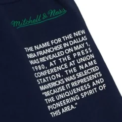 Mitchell & Ness Shorts-Team Origins Fleece Short Dallas Mavericks