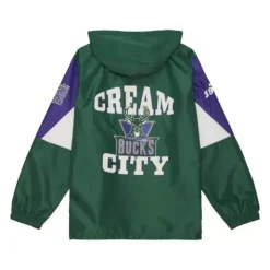 Mitchell & Ness Jackets & Outerwear-Team Origins Pullover Anorak Milwaukee Bucks