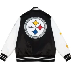 Mitchell & Ness Jackets & Outerwear-Team Origins Varsity Satin Jacket Pittsburgh Steelers