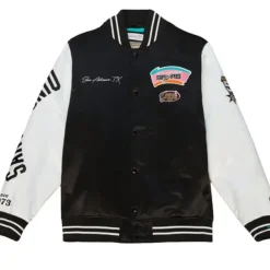 Mitchell & Ness Jackets & Outerwear-Team Origins Varsity Satin Jacket San Antonio Spurs