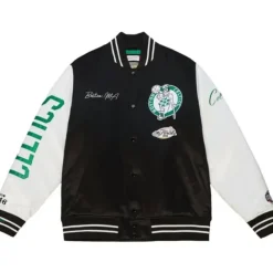 Mitchell & Ness Jackets & Outerwear-Team Origins Varsity Satin Jacket Boston Celtics