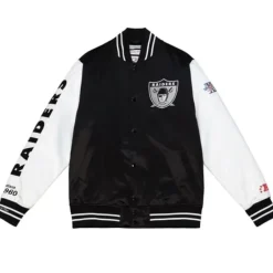 Mitchell & Ness Jackets & Outerwear-Team Origins Varsity Satin Jacket Oakland Raiders