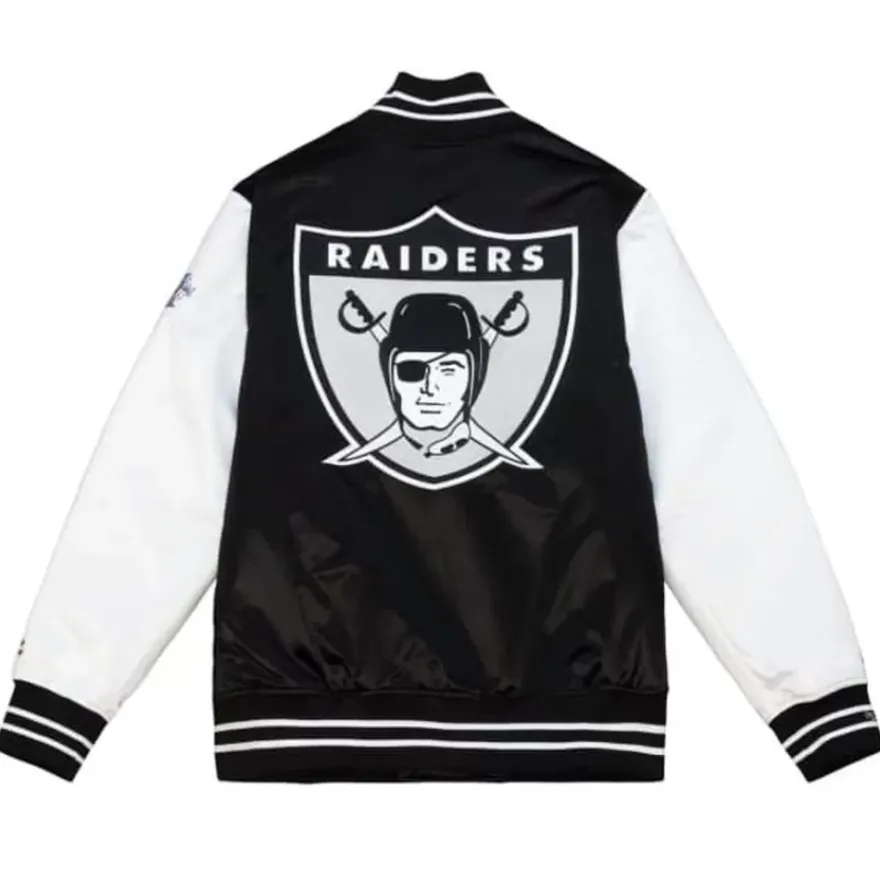Mitchell & Ness Jackets & Outerwear-Team Origins Varsity Satin Jacket Oakland Raiders