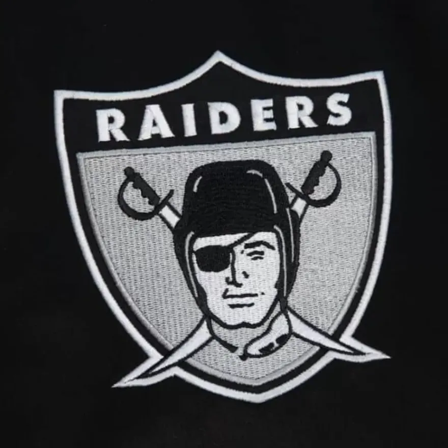Mitchell & Ness Jackets & Outerwear-Team Origins Varsity Satin Jacket Oakland Raiders