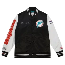 Mitchell & Ness Jackets & Outerwear-Team Origins Varsity Satin Jacket Miami Dolphins