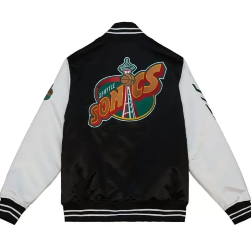 Mitchell & Ness Jackets & Outerwear-Team Origins Varsity Satin Jacket Seattle Supersonics