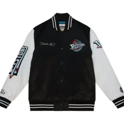Mitchell & Ness Jackets & Outerwear-Team Origins Varsity Satin Jacket Detroit Pistons