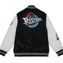 Mitchell & Ness Jackets & Outerwear-Team Origins Varsity Satin Jacket Detroit Pistons