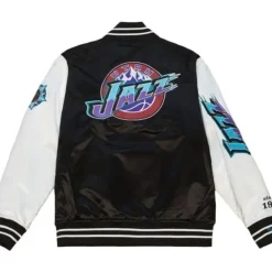 Mitchell & Ness Jackets & Outerwear-Team Origins Varsity Satin Jacket Utah Jazz