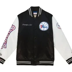 Mitchell & Ness Jackets & Outerwear-Team Origins Varsity Satin Jacket Philadelphia 76Ers