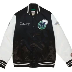 Mitchell & Ness Jackets & Outerwear-Team Origins Varsity Satin Jacket Dallas Mavericks
