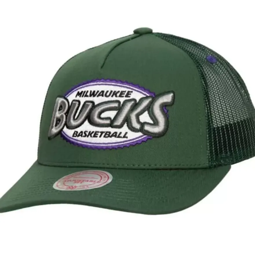 Mitchell & Ness Snapback-Team Seal Trucker Snapback Hwc Milwaukee Bucks