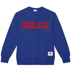 Mitchell & Ness Hoodies & Sweatshirts-Team Wordmark 1 Crew Buffalo Bills