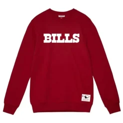 Mitchell & Ness Hoodies & Sweatshirts-Team Wordmark 1 Crew Buffalo Bills