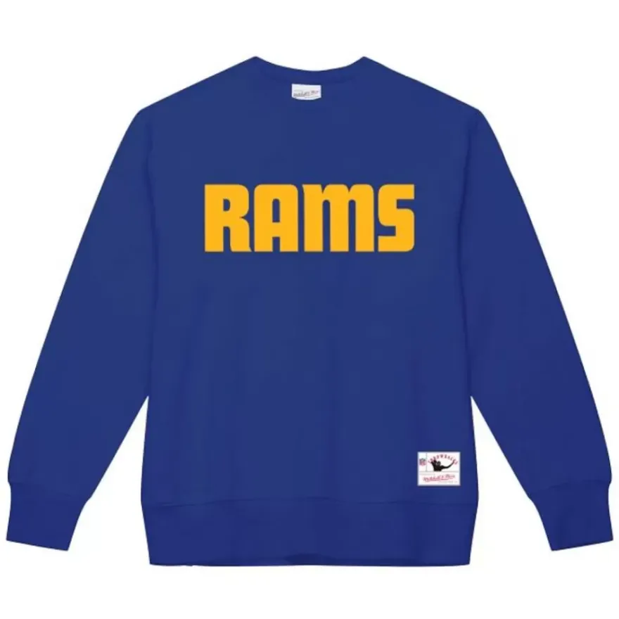 Mitchell & Ness Hoodies & Sweatshirts-Team Wordmark 1 Crew Los Angeles Rams