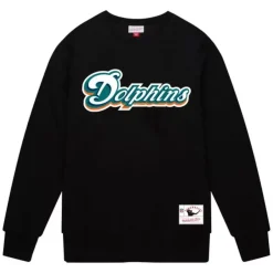 Mitchell & Ness Hoodies & Sweatshirts-Team Wordmark 2 Crew Miami Dolphins